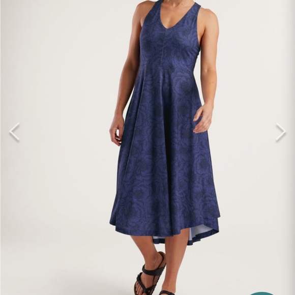 Krimson Klover Piper Dress XL Blue Patterned NWT long midi peonie dusk pockets - Picture 13 of 16